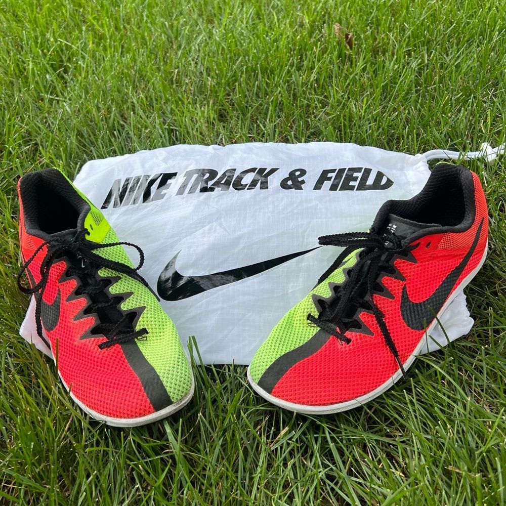 Nike Zoom Rival Distance Red Volt Running Spikes Shoes DC8725-601 Men's Size 9.5